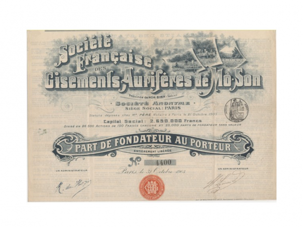 Société Française des Gisements Aurifères de Mo-Son (Province de Hoa-Binh -Tonkin)