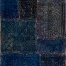 Dark Blue and Purple Jeans Pattern Rug